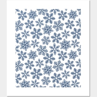 Blue snowflakes Posters and Art